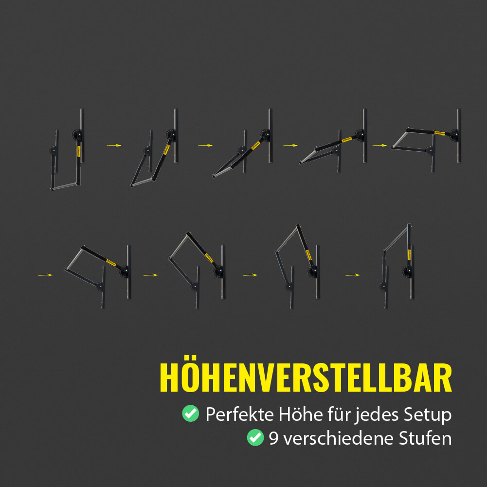 Affenhand Klimmzugstange mit Einhand-Verstellung zum schnellen Einstellen der Höhe