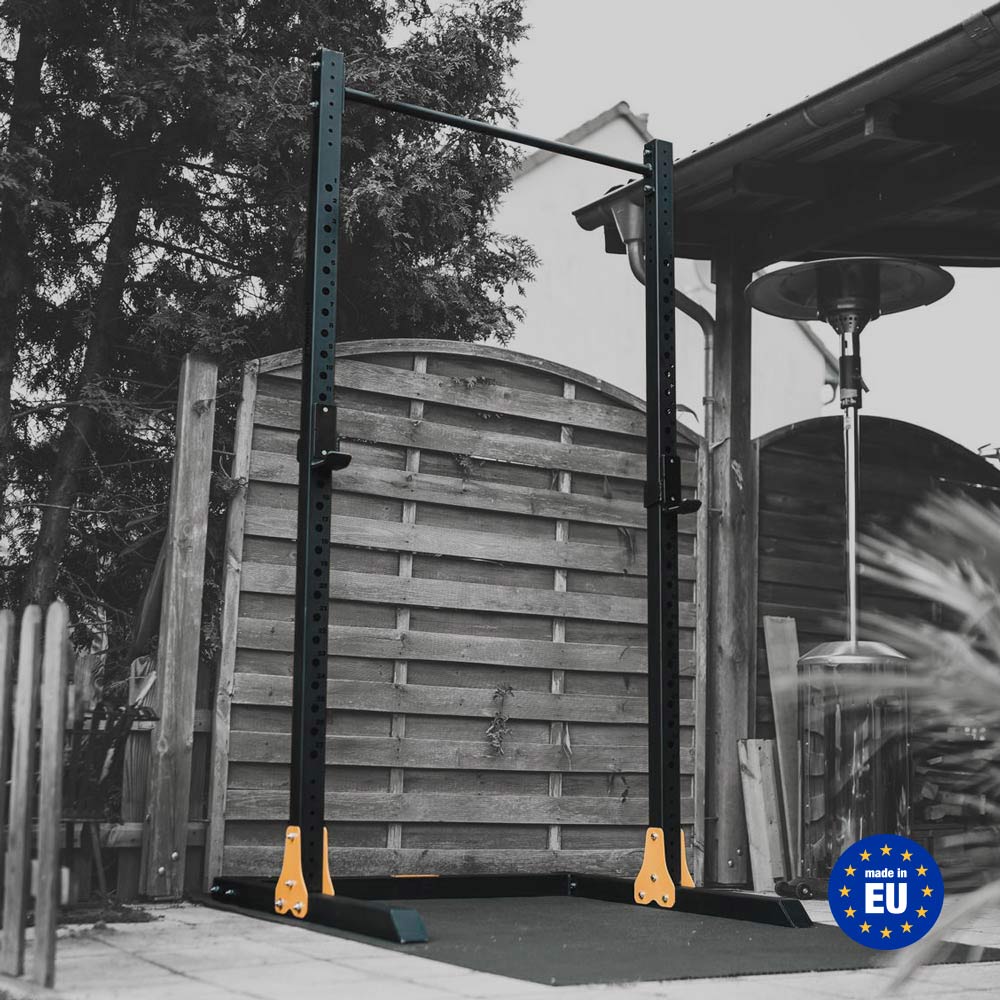 EU-hergestelltes, freistehendes Langhantel-Rack für Home-Gyms, geeignet für Pull-Übungen und vielseitiges Krafttraining